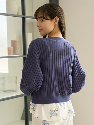 Airy Moco Ribbed Short Cardigan