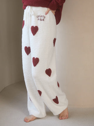 [Chocolate & Framboise] Baby Moco Heart Jacquard Pants