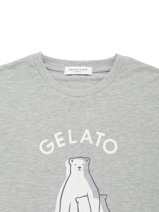 Men's Ice-cream / Bear One Point Printed T-shirt
