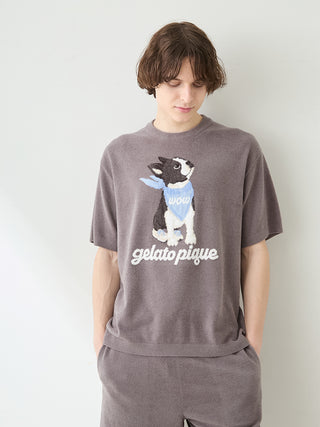 Men's Airy Moco Boston Terrier Jacquard Pullover