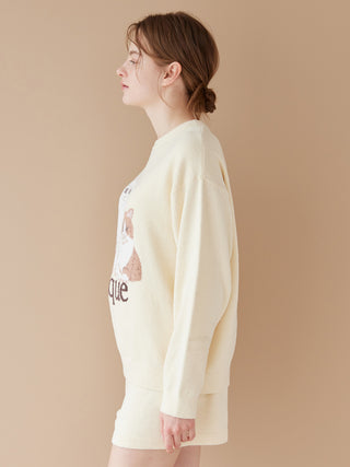 Airy Moco Cat Jacquard Pullover