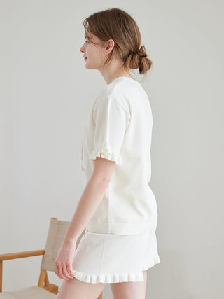 Airy Moco Ribbon Bunny Jacquard Pullover