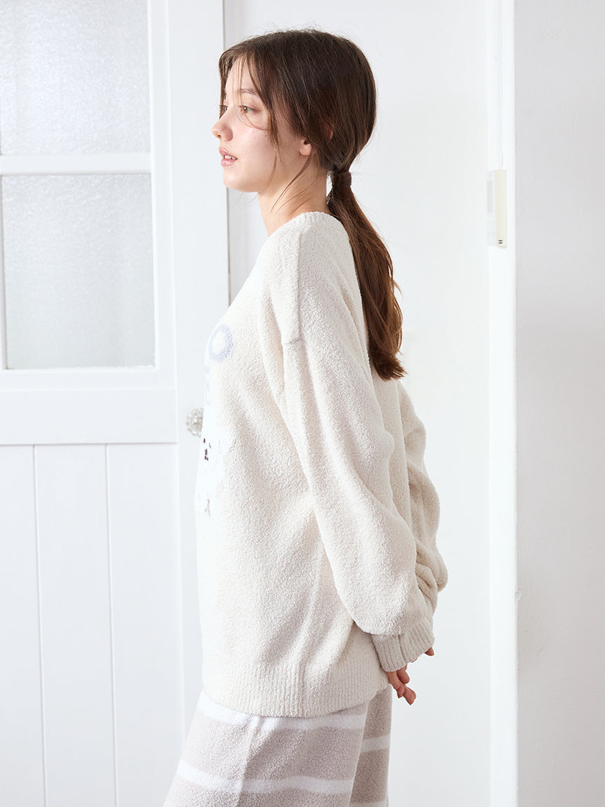 Airy Moco Cute Variety Jacquard Pullover
