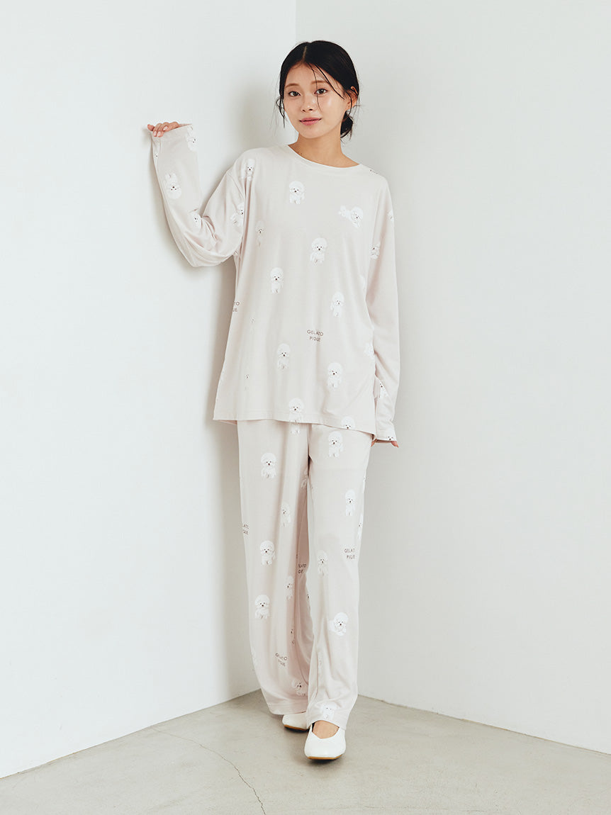 Cute Variety Motif Cut-and-sew Pullover