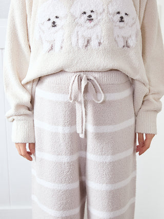 Airy Moco Cute Variety Jacquard Border Long Pants