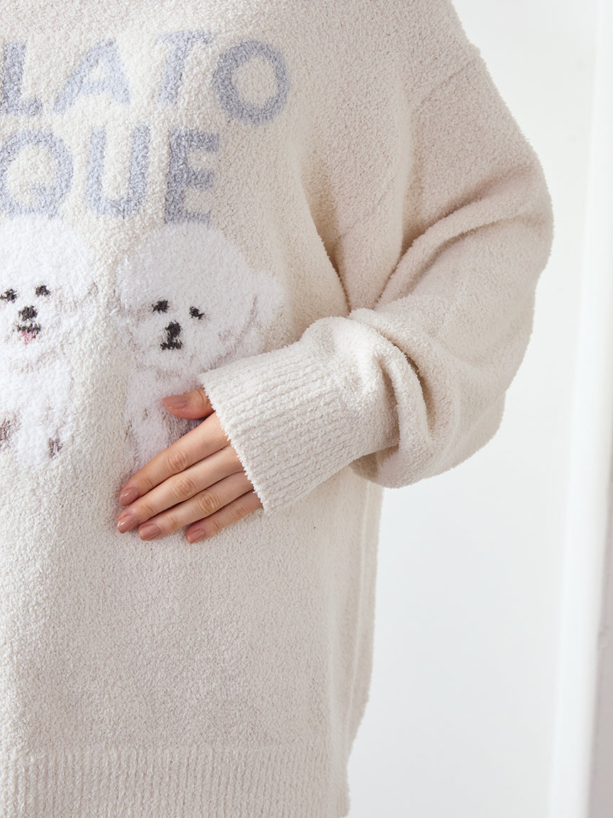 Airy Moco Cute Variety Jacquard Pullover