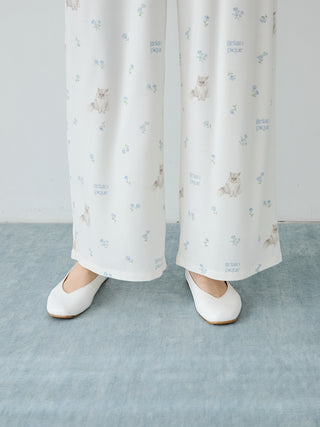 Cat and Flower Long Pants