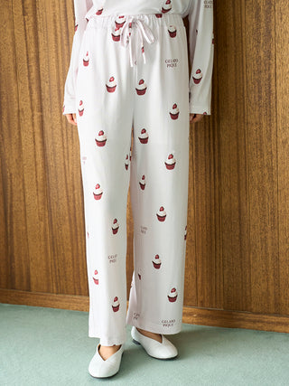 Cute Variety Motif Cut-and-sew Long Pants