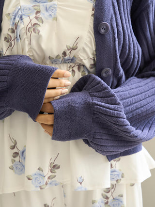 Airy Moco Ribbed Short Cardigan
