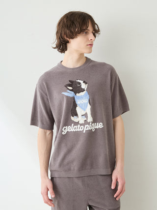 Men's Airy Moco Boston Terrier Jacquard Pullover