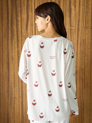 Cute Variety Motif Cut-and-sew Pullover