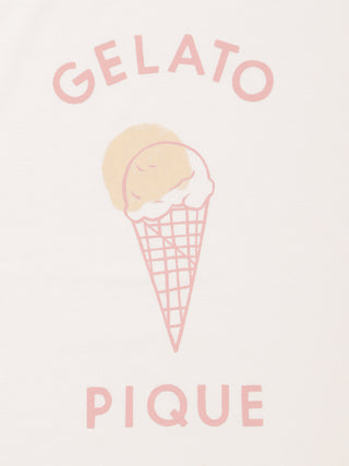 Ice-cream / Bear One Point Printed T-shirt