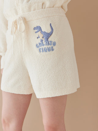 Airy Moco Dinosaur Sagara Embroidery Shorts