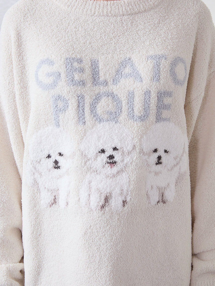 Airy Moco Cute Variety Jacquard Pullover