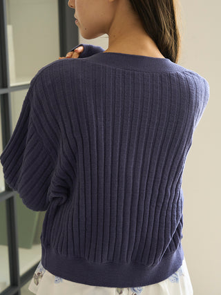 Airy Moco Ribbed Short Cardigan