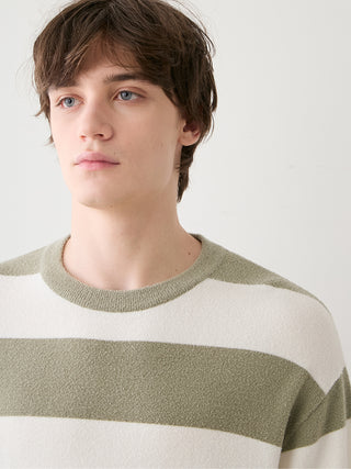 [UV-Cut] Men's Smoothie Lite Cool Striped Short-sleeve Pullover