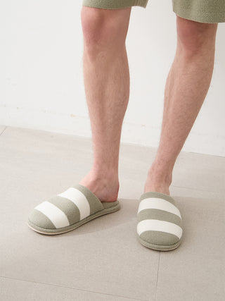 [UV-Cut] Men's Smoothie Lite Cool Striped Room Shoes