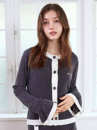 Smoothie Rib Logo Cardigan