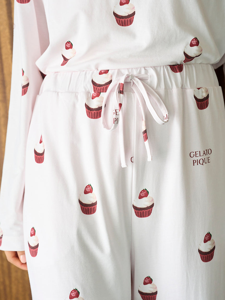 Cute Variety Motif Cut-and-sew Long Pants