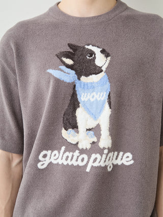 Men's Airy Moco Boston Terrier Jacquard Pullover