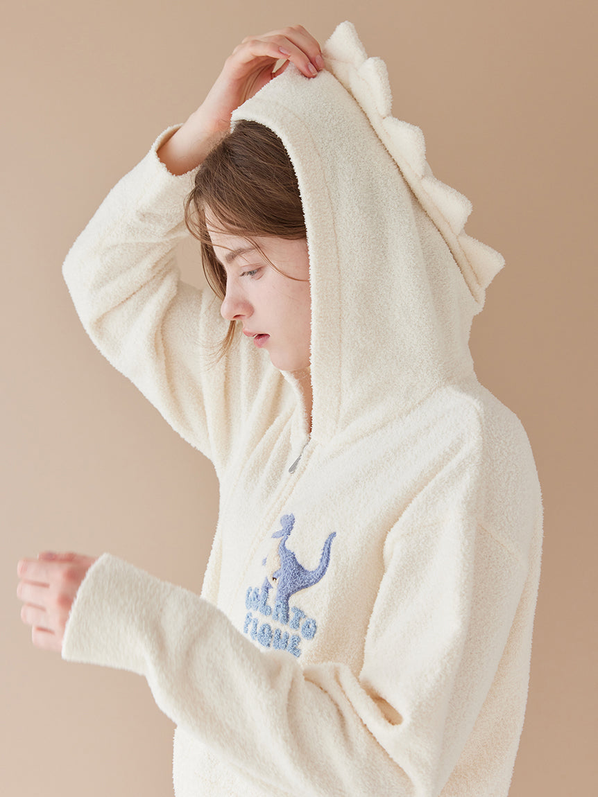 green dinosaur hoodie dress Black & Green Ombre Dino Hoodie – Wolfe and Scamp main image 1