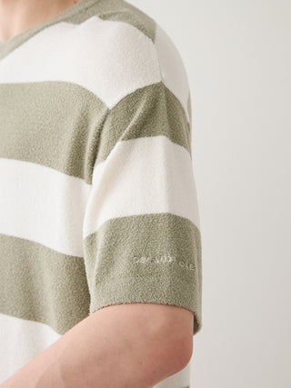 [UV-Cut] Men's Smoothie Lite Cool Striped Short-sleeve Pullover