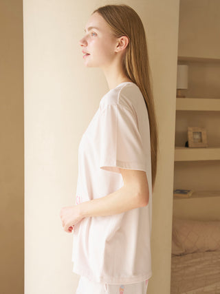 Ice-cream / Bear One Point Printed T-shirt