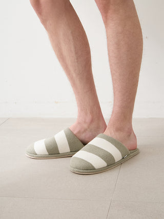 [UV-Cut] Men's Smoothie Lite Cool Striped Room Shoes