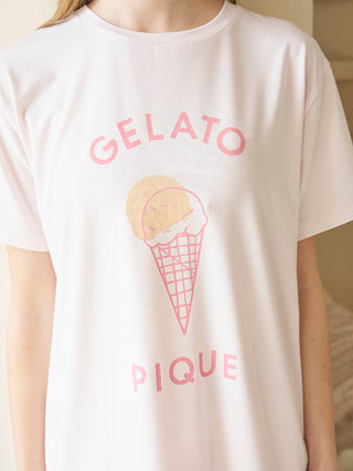 Ice-cream / Bear One Point Printed T-shirt