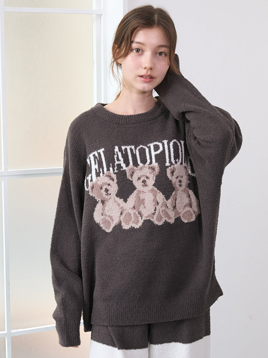 Airy Moco Cute Variety Jacquard Pullover
