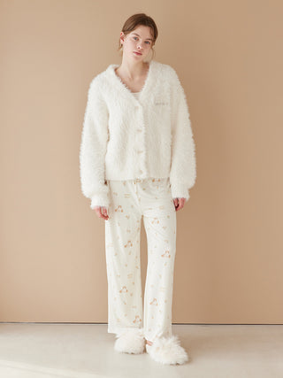 Cat Fur-like Feather Knit Cardigan