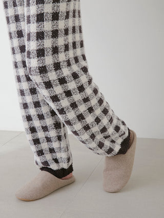 [Chocolate & Framboise] [MENS] Baby Moco Gingham Check Pants with comfy slippers