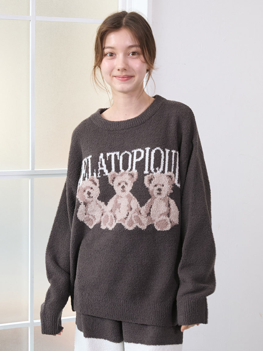 Airy Moco Cute Variety Jacquard Pullover