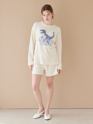 Airy Moco Dinosaur Sagara Embroidery Shorts