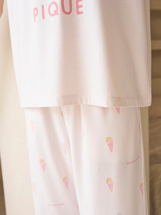 Ice-cream / Bear One Point Printed T-shirt