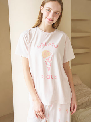Ice-cream / Bear One Point Printed T-shirt