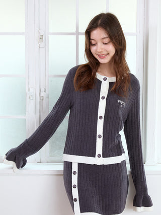 Smoothie Rib Logo Cardigan