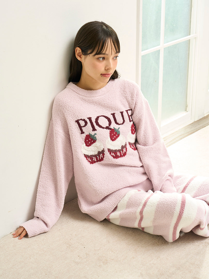 Airy Moco Cute Variety Jacquard Pullover