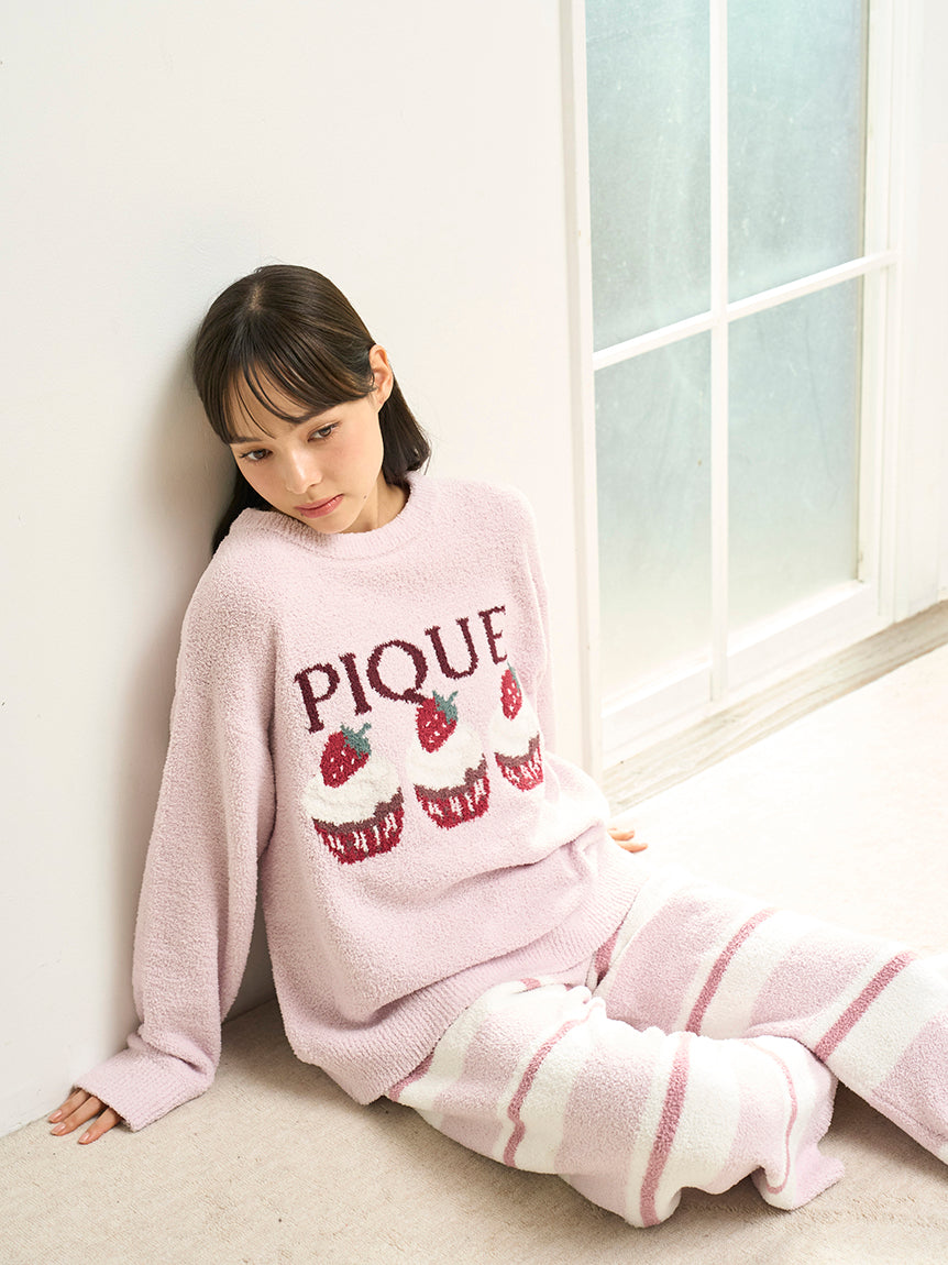 Airy Moco Cute Variety Jacquard Pullover