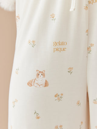 Cat and Flower Long Pants
