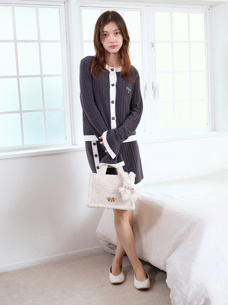Smoothie Rib Logo Cardigan