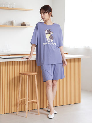 Men's Cool Rayon Boston Terrier T-shirt & Shorts Set