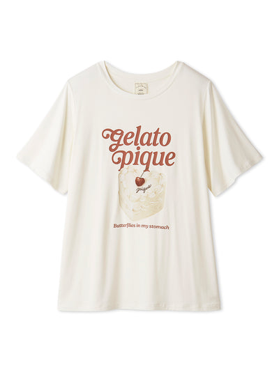 Cool Rayon Cake Printed T-shirt gelato pique