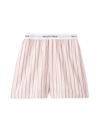 Warm-toned striped pajama shorts by Gelato Pique offering lightweight comfort and classic elegance for stylish loungewear.