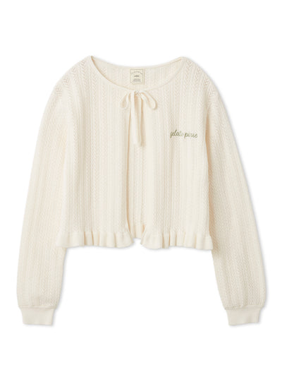Airy Moco Patterned Cardigan gelato pique