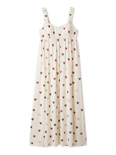 Cool Rayon Heart Dress With Built-in Cup gelato pique