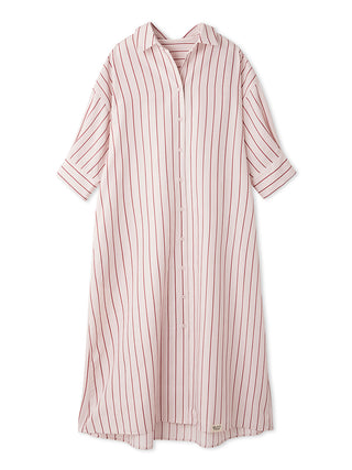 Striped Lounge Dress by Gelato Pique USA, featuring a flowing, button-down design for ultimate comfort and relaxed sophistication.