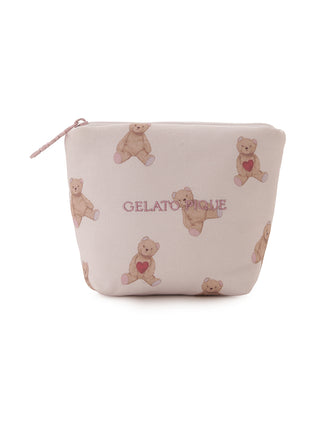 Heart Bear Patterned Tissue Pouch