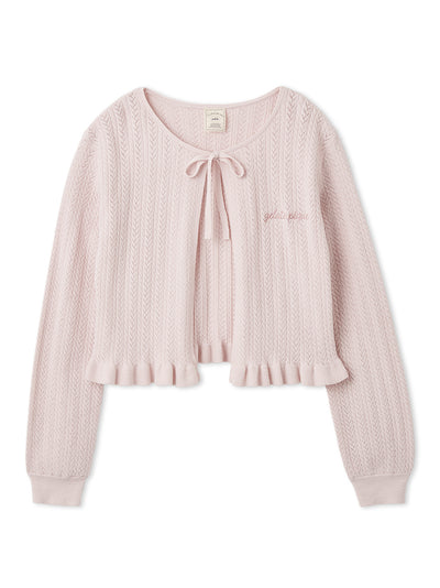 Airy Moco Patterned Cardigan gelato pique