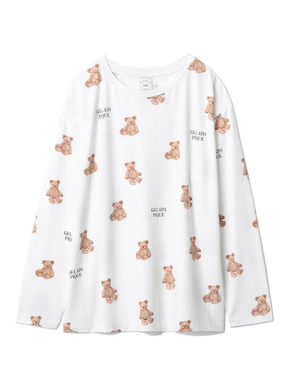 Cute Variety Motif Cut-and-sew Pullover gelato pique